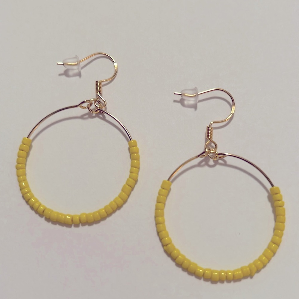Handmade • Bead Hoop Earrings